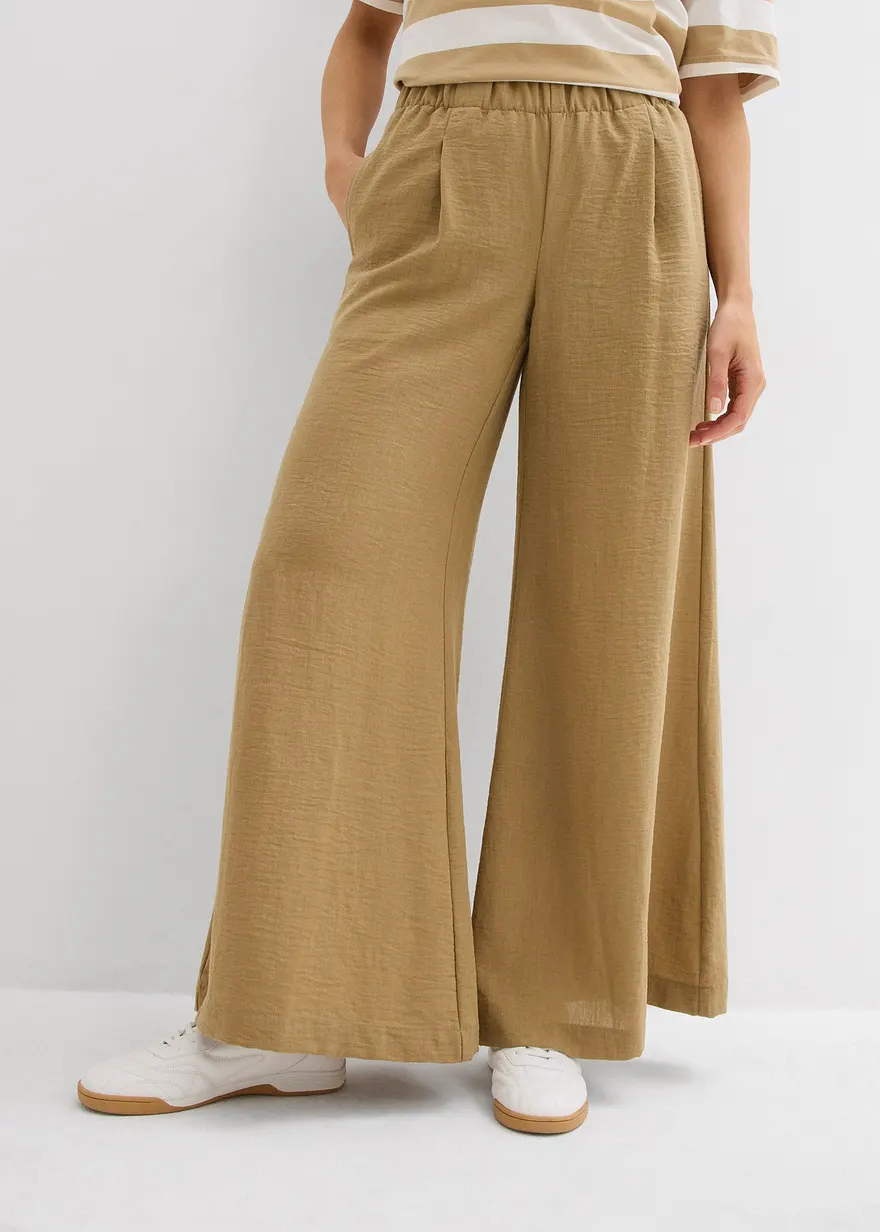 Palazzo-Hose mit Bundfalten