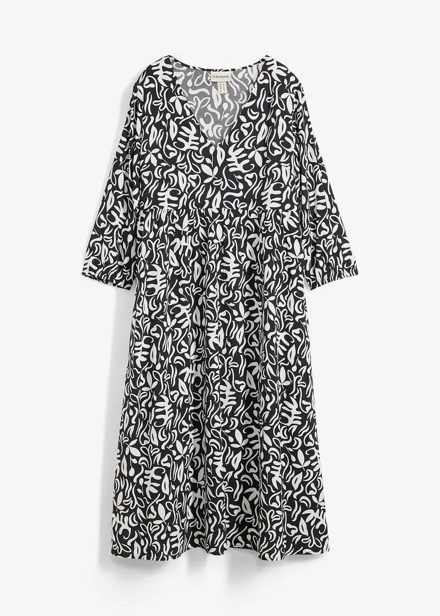 Kleid in Midilänge aus fließender Viskose