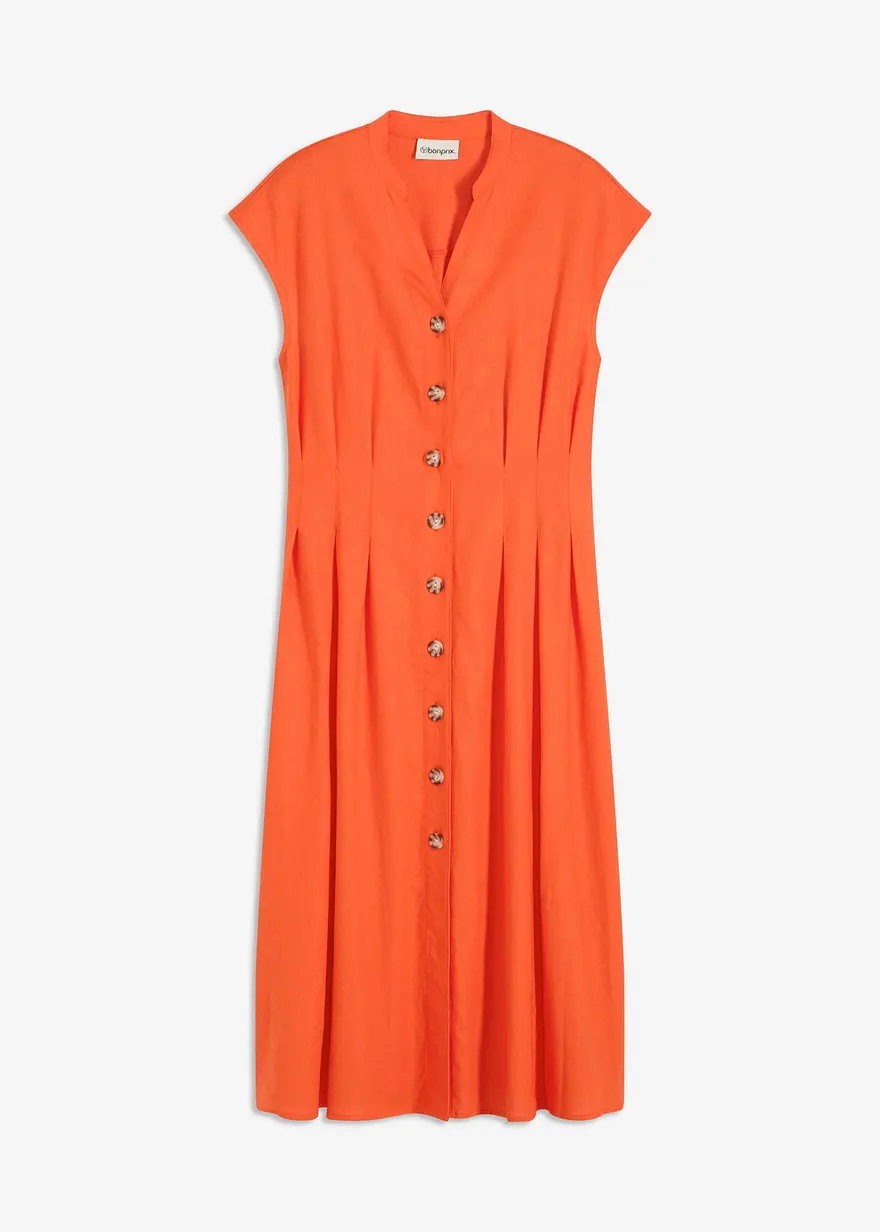 Midikleid aus leichtem Leinen-Mix