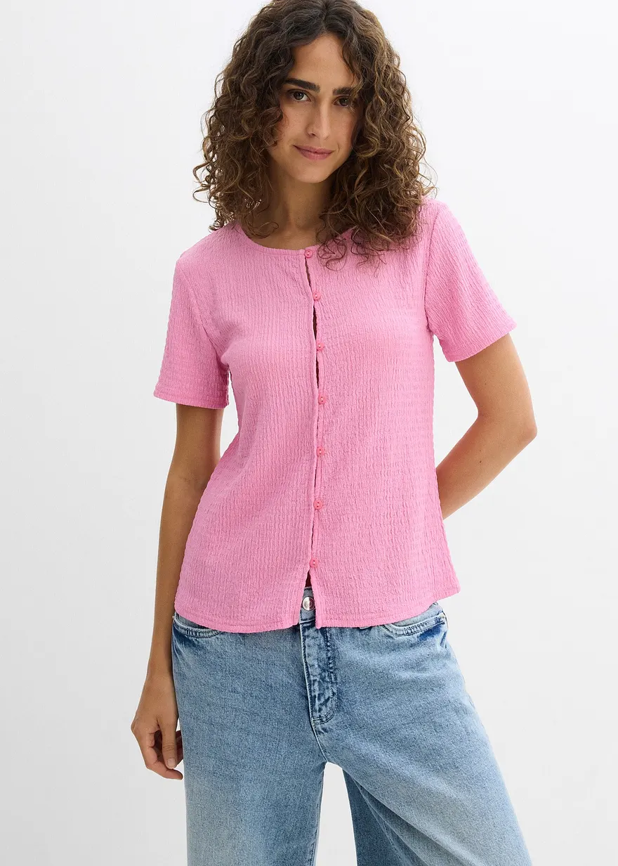 Shirt mit Struktur und Knopfleiste