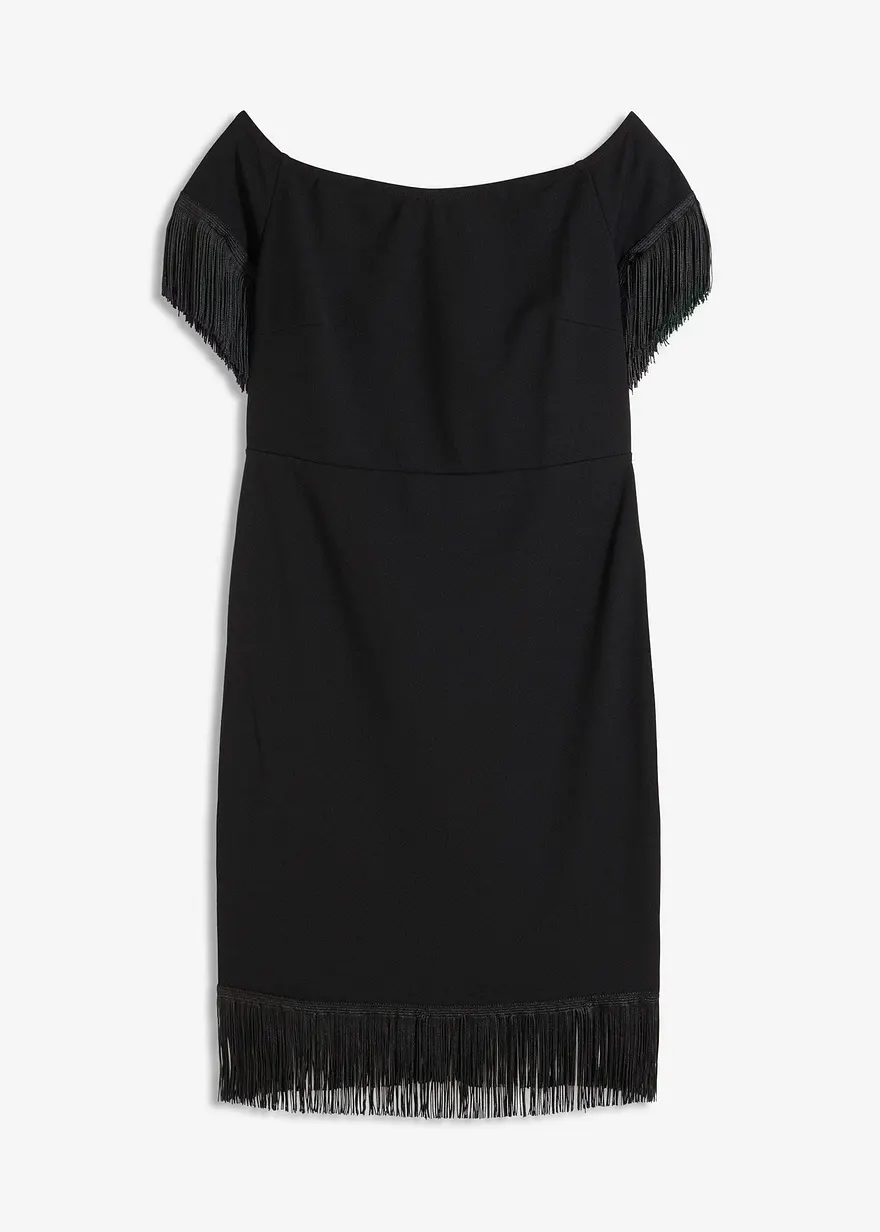 Jerseykleid mit Fransen