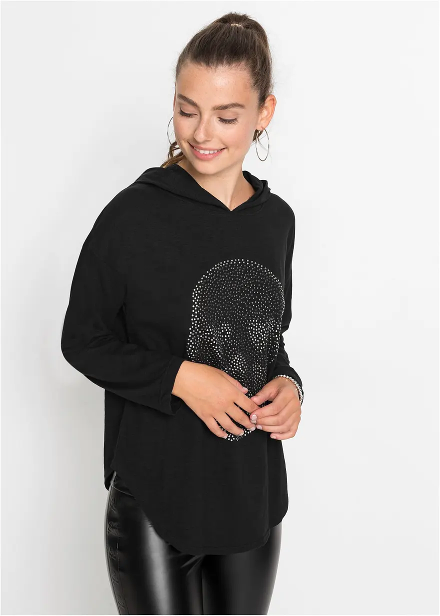 Oversize-Longshirt mit Kapuze