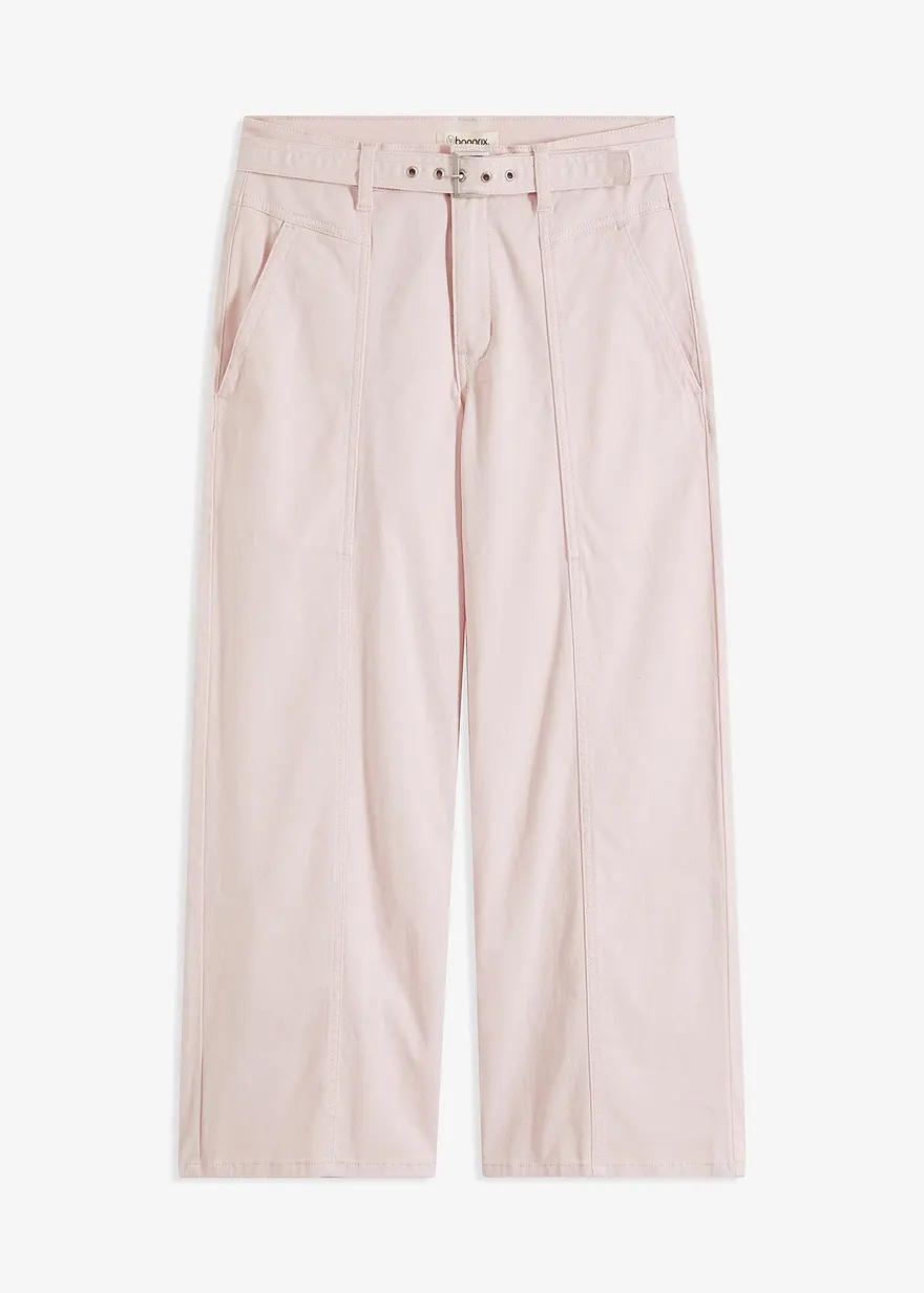 Stretch-Twill-Culotte mit Gürtel