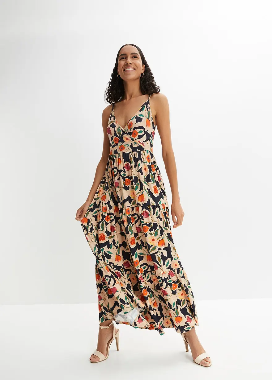 Maxikleid aus softem Viskose-Mix