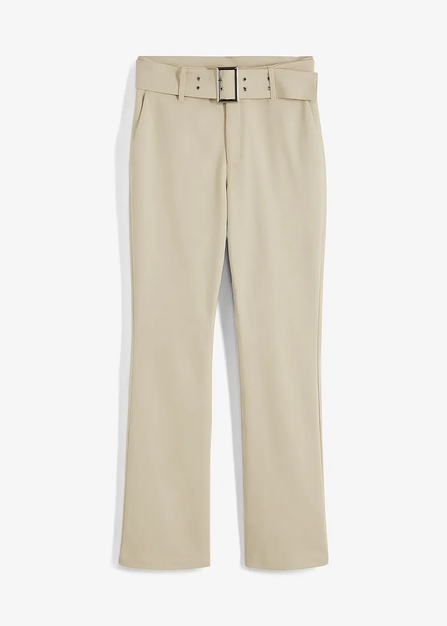 Stretch-Hose mit Gürteldetails