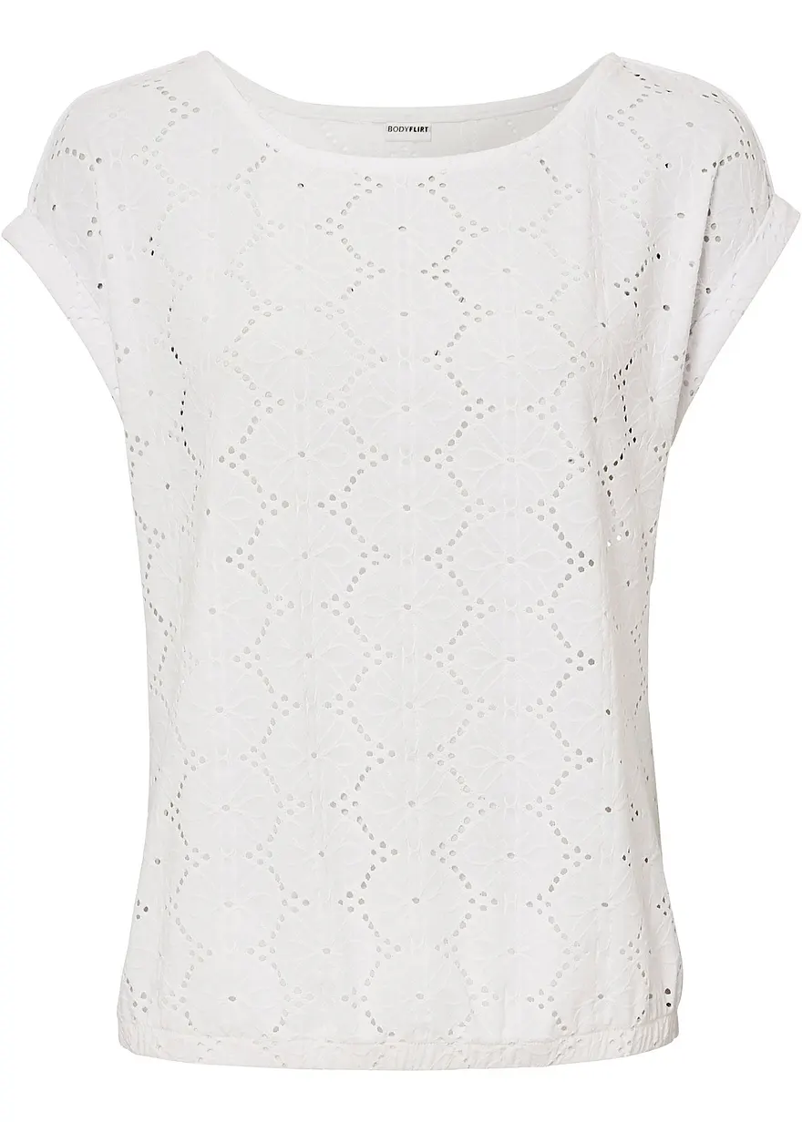 Shirt mit Lochstickerei