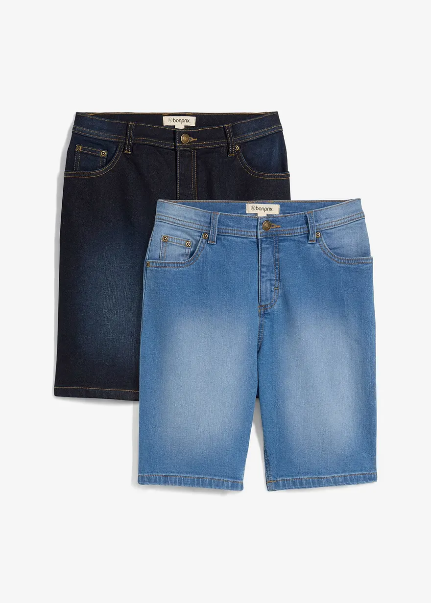 Stretch-Jeans-Bermuda, Regular Fit (2er Pack)