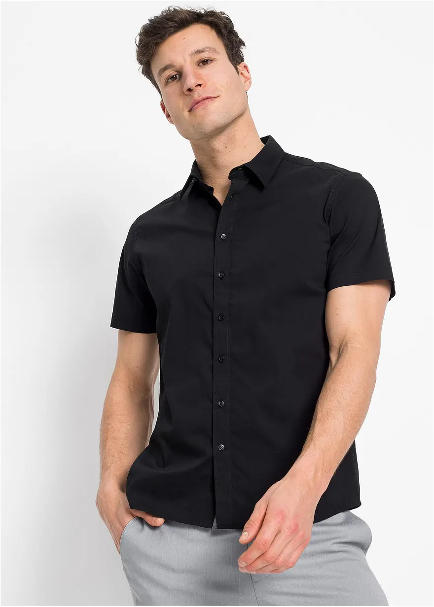 Stretch-Kurzarmhemd, Slim Fit