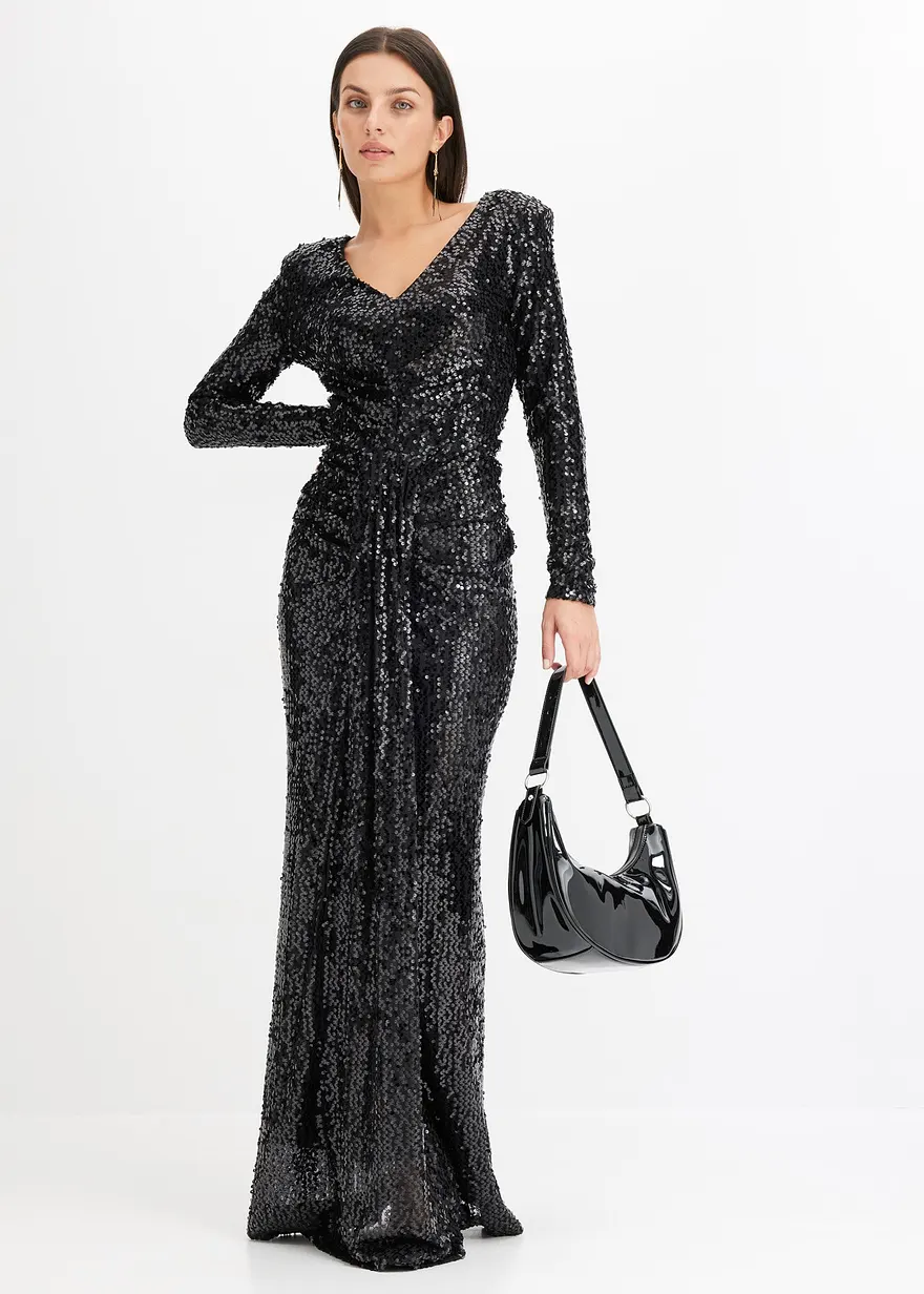 Paillettenkleid mit Drapierung