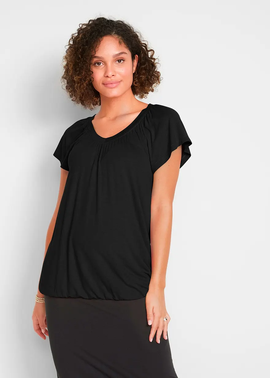 Shirt aus Viskose-Mix, kurzarm