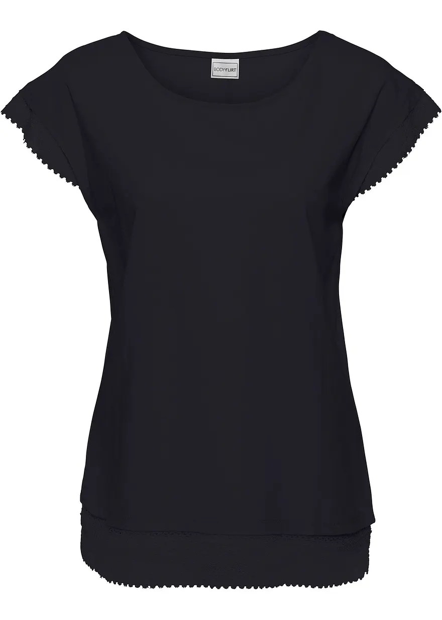 Boxy-Shirt mit Spitze