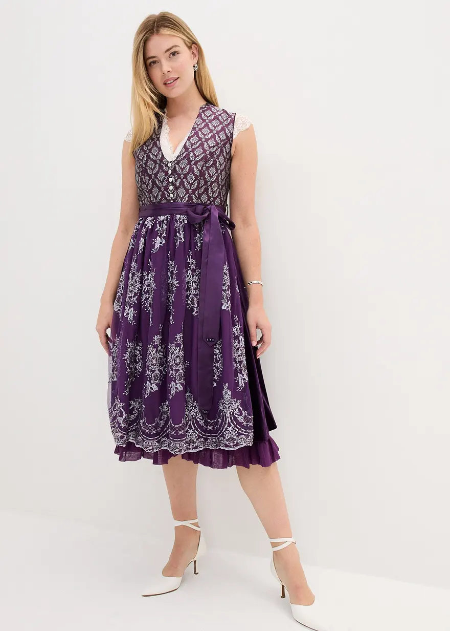 Dirndl mit Jacquard und Stickerei (2-tlg.Set)