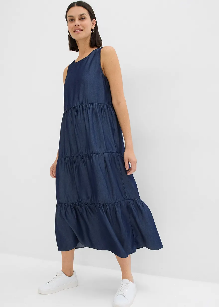 Midikleid aus glattem Lyocell
