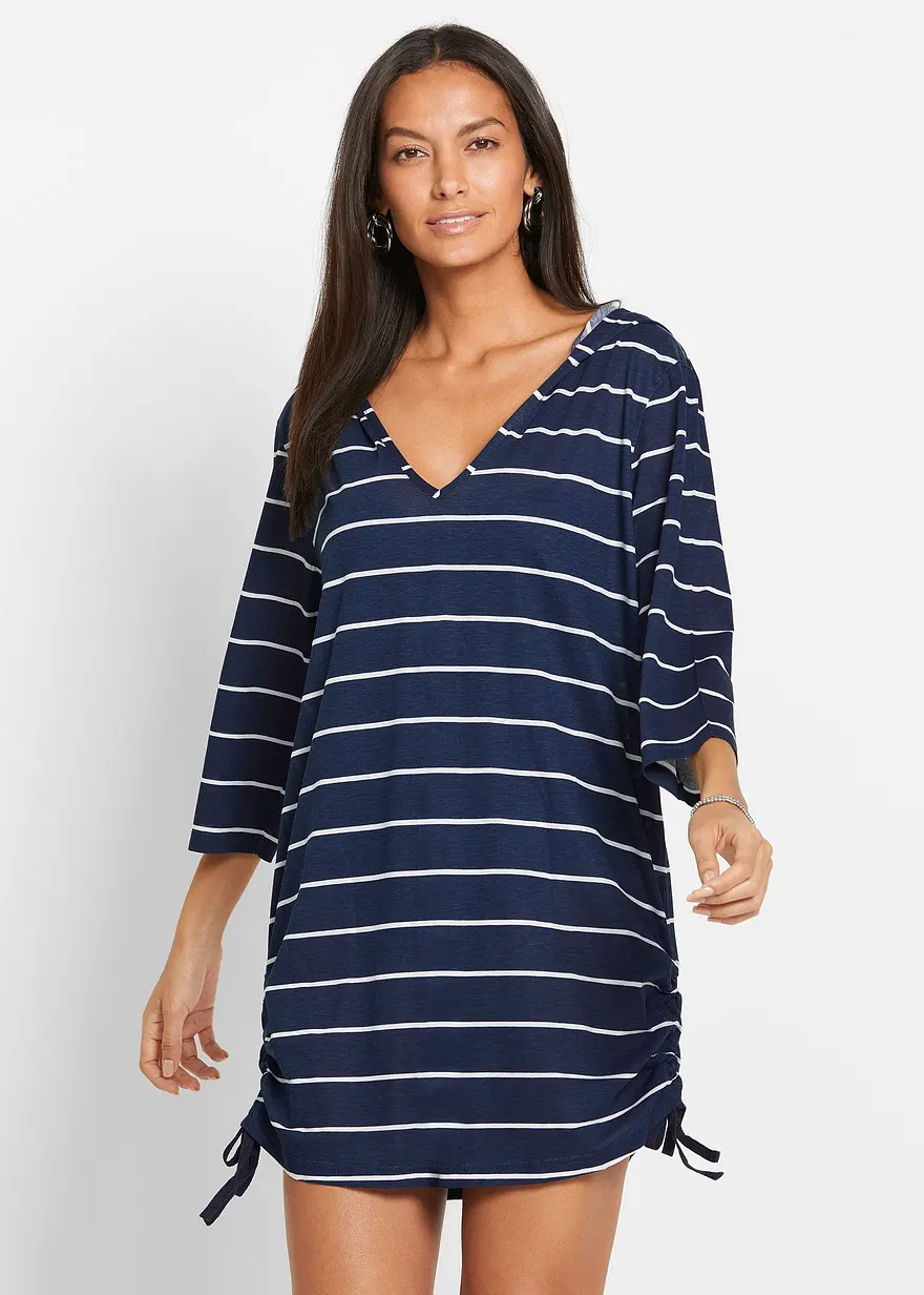 Strand Longshirt mit Kapuze aus Viskose