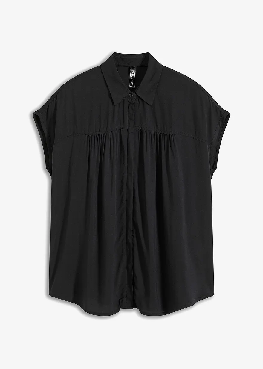 Oversized Blusentop aus fließender Viskose