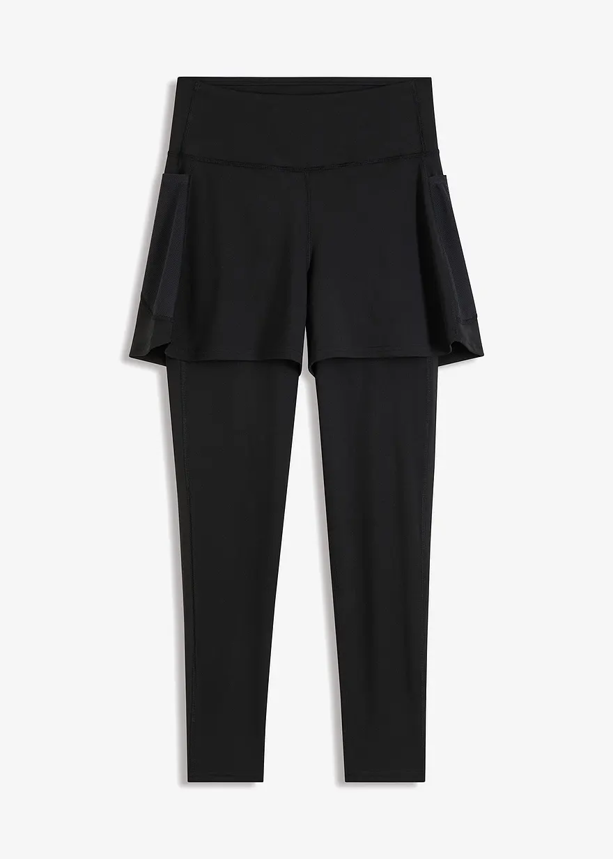 Sport-Leggings mit Shorts und Handytasche aus Mesh
