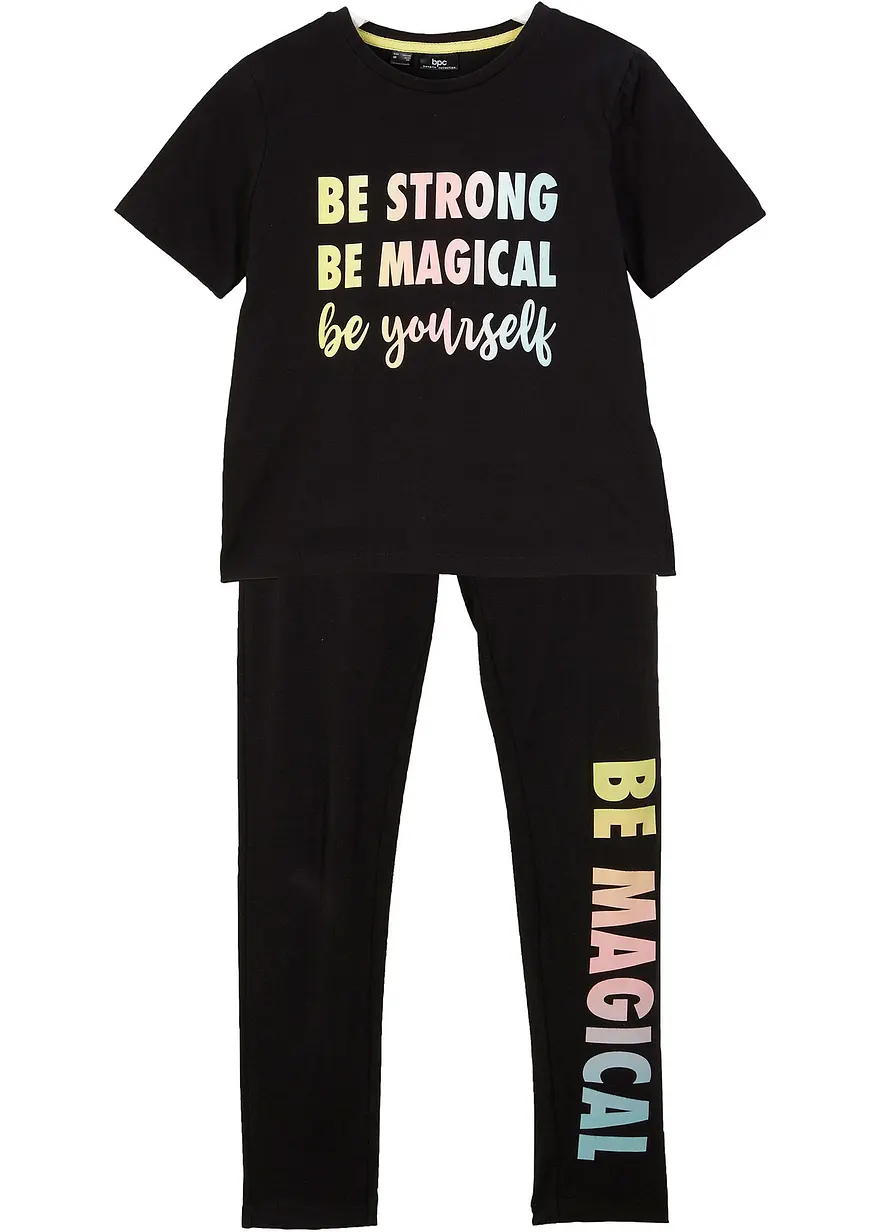 T-Shirt + Leggings aus reiner Baumwolle (2tlg. Set)