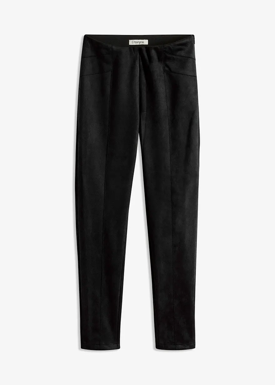 Velourlederimitat-Hose mit Bequembund