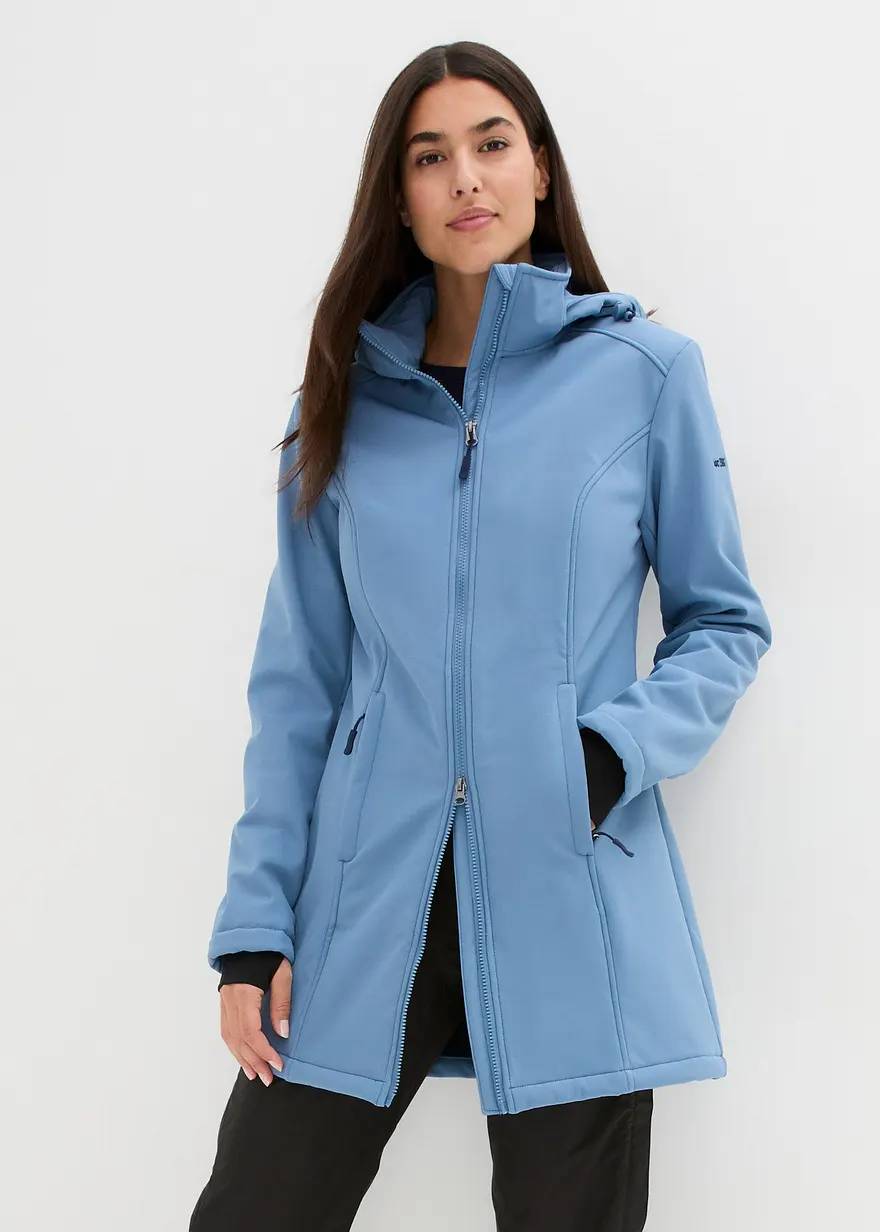 Funktions-Softshell-Longjacke mit Teddyfleece