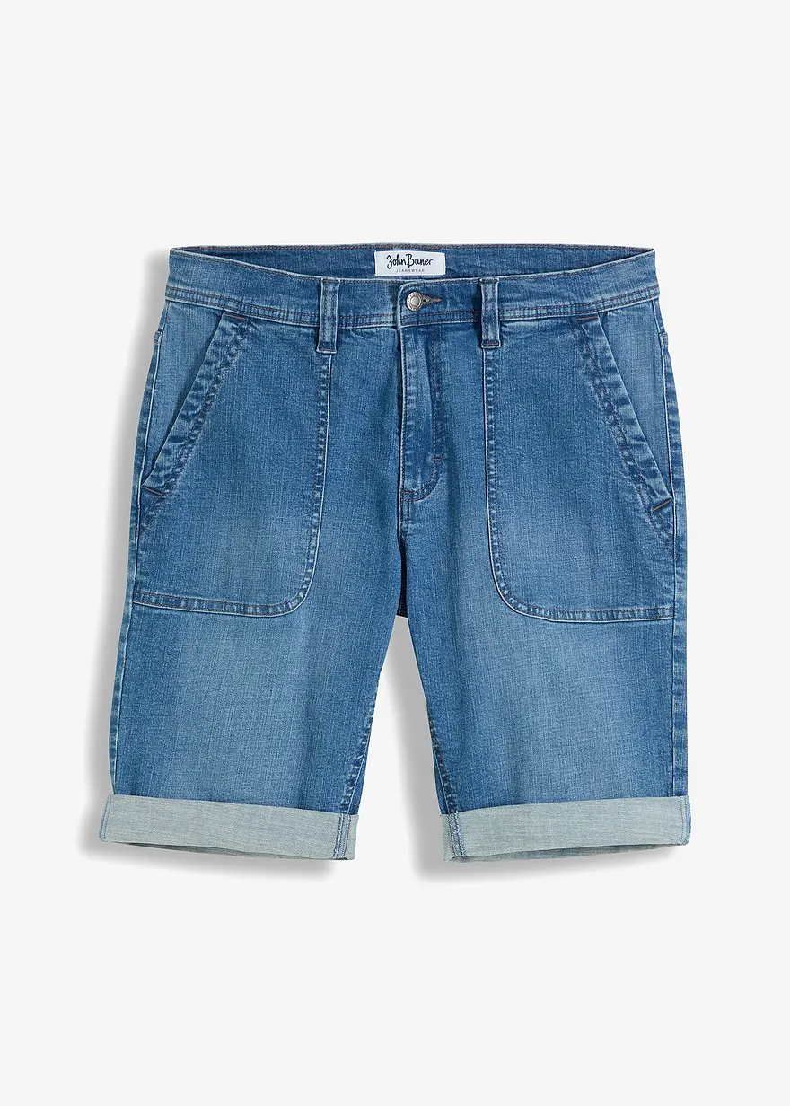 Stretch-Jeans-Bermuda, Regular Fit