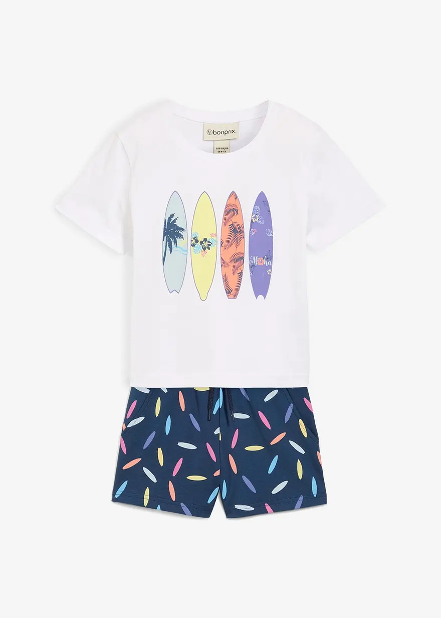 T-Shirt und kurze Hose aus reiner Baumwolle (2-tlg.Set)