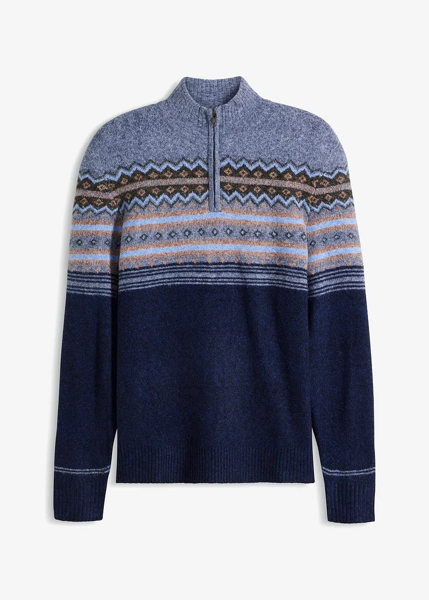 Norweger-Pullover mit Stehkragen