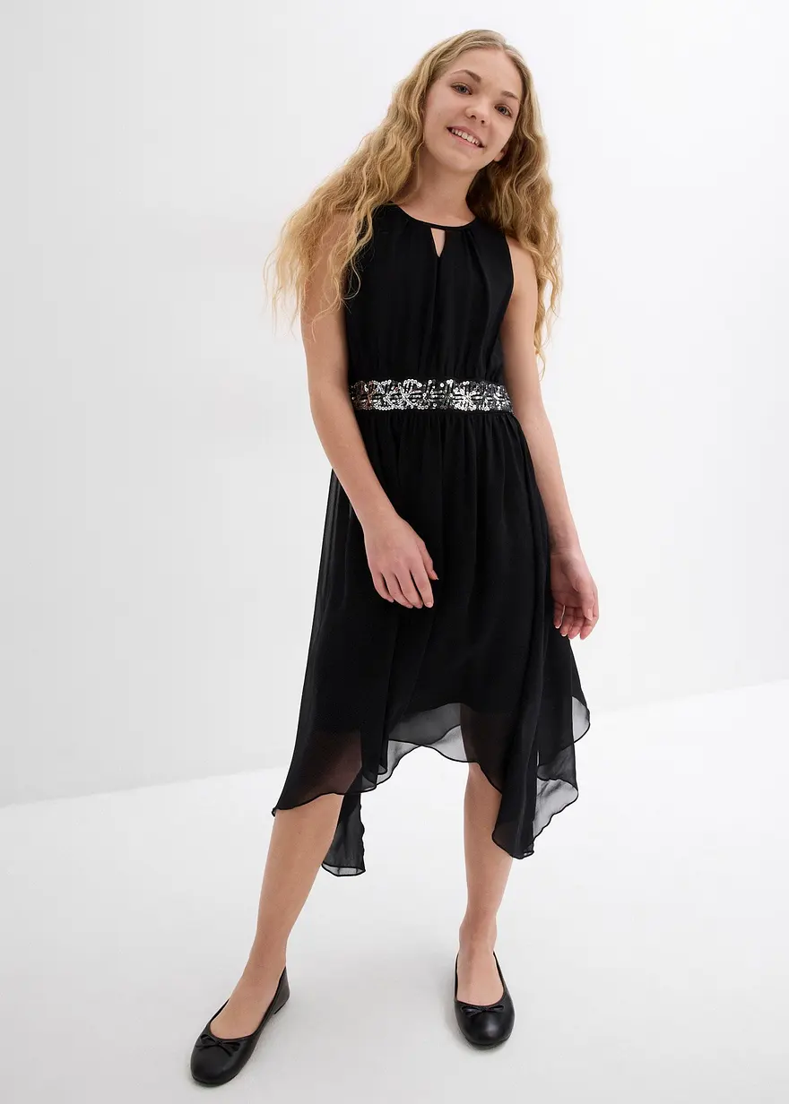 Chiffonkleid mit Pailletten