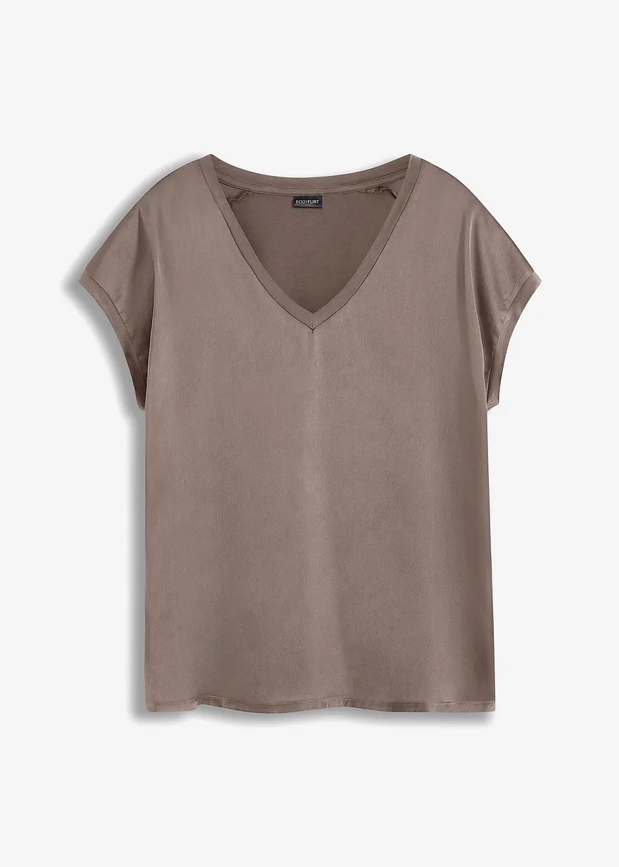 Shirt mit Satineinsatz