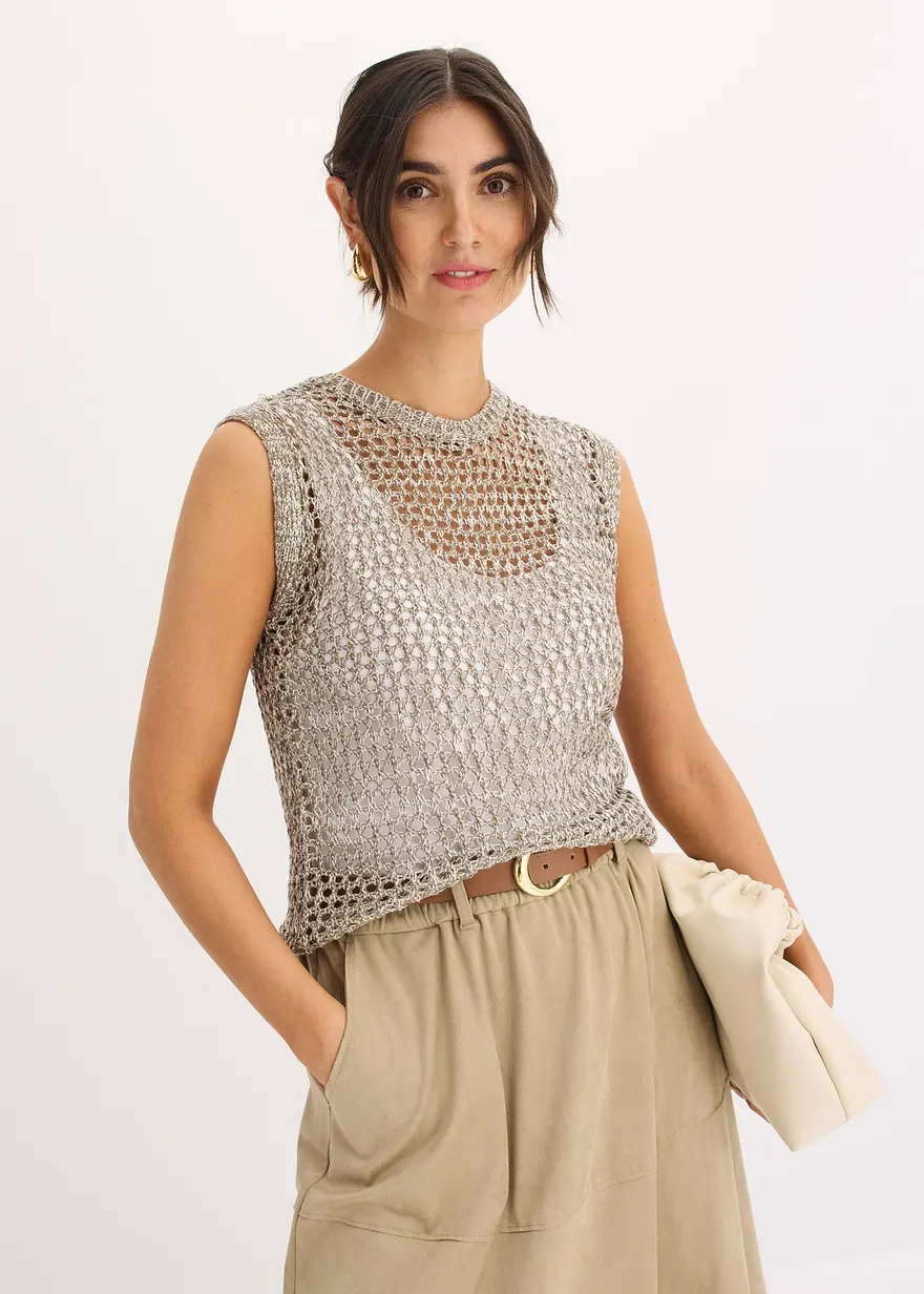 Stricktop aus Bändchengarn