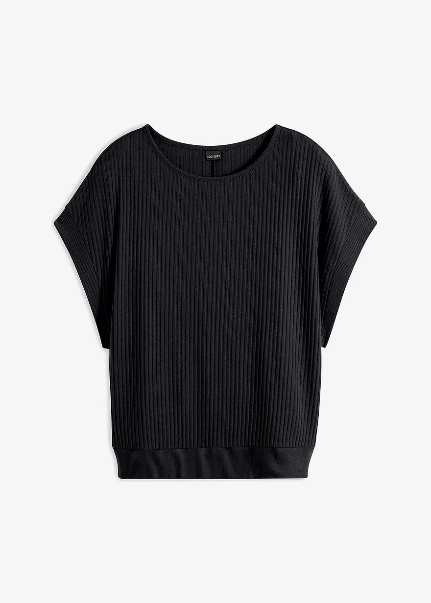 Rippshirt mit Fledermausärmeln