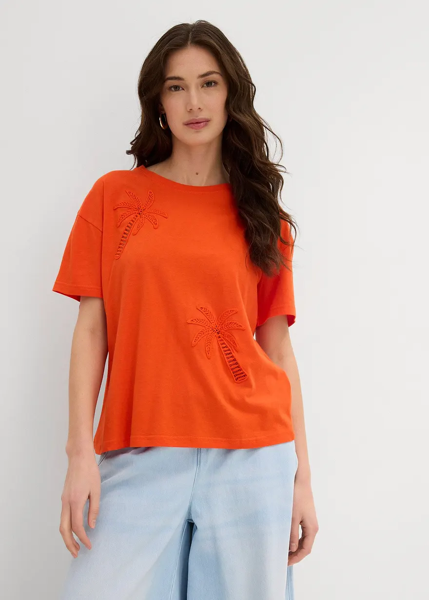 T-Shirt mit Spitzendetail