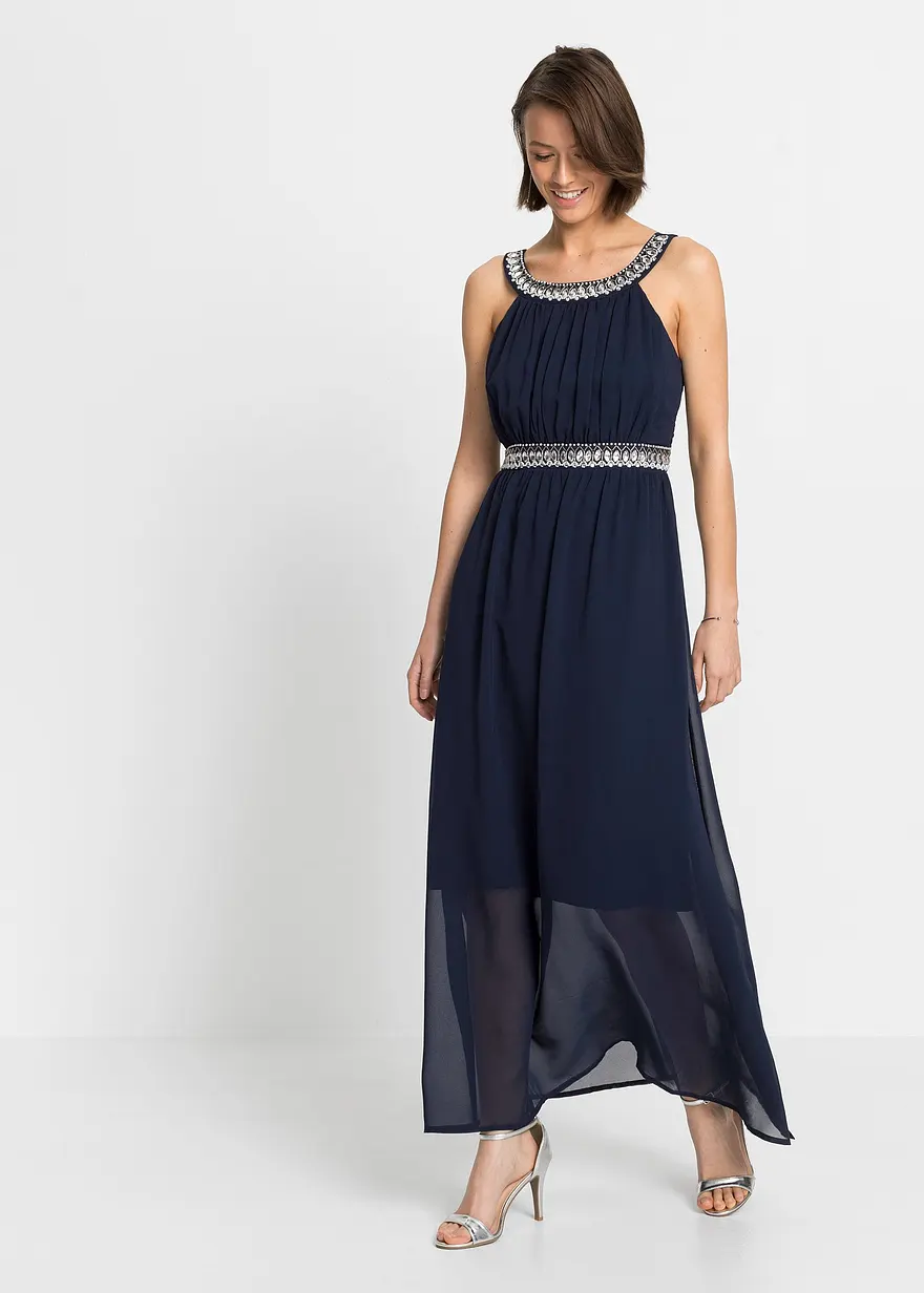 Maxikleid mit Strassstein-Applikation