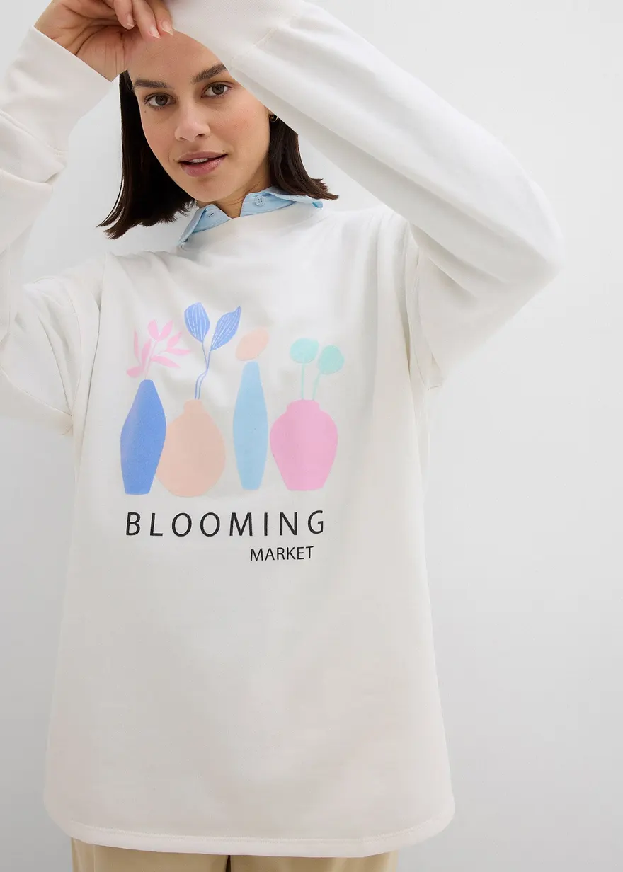 Oversize-Sweatshirt aus Baumwoll-Mix