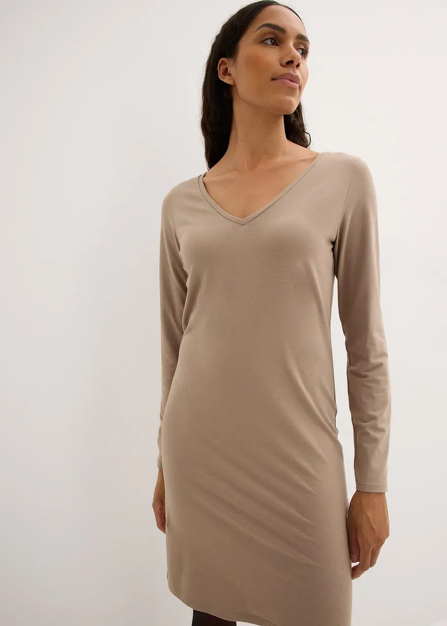 Jerseykleid mit V-Ausschnitt (2er Pack)