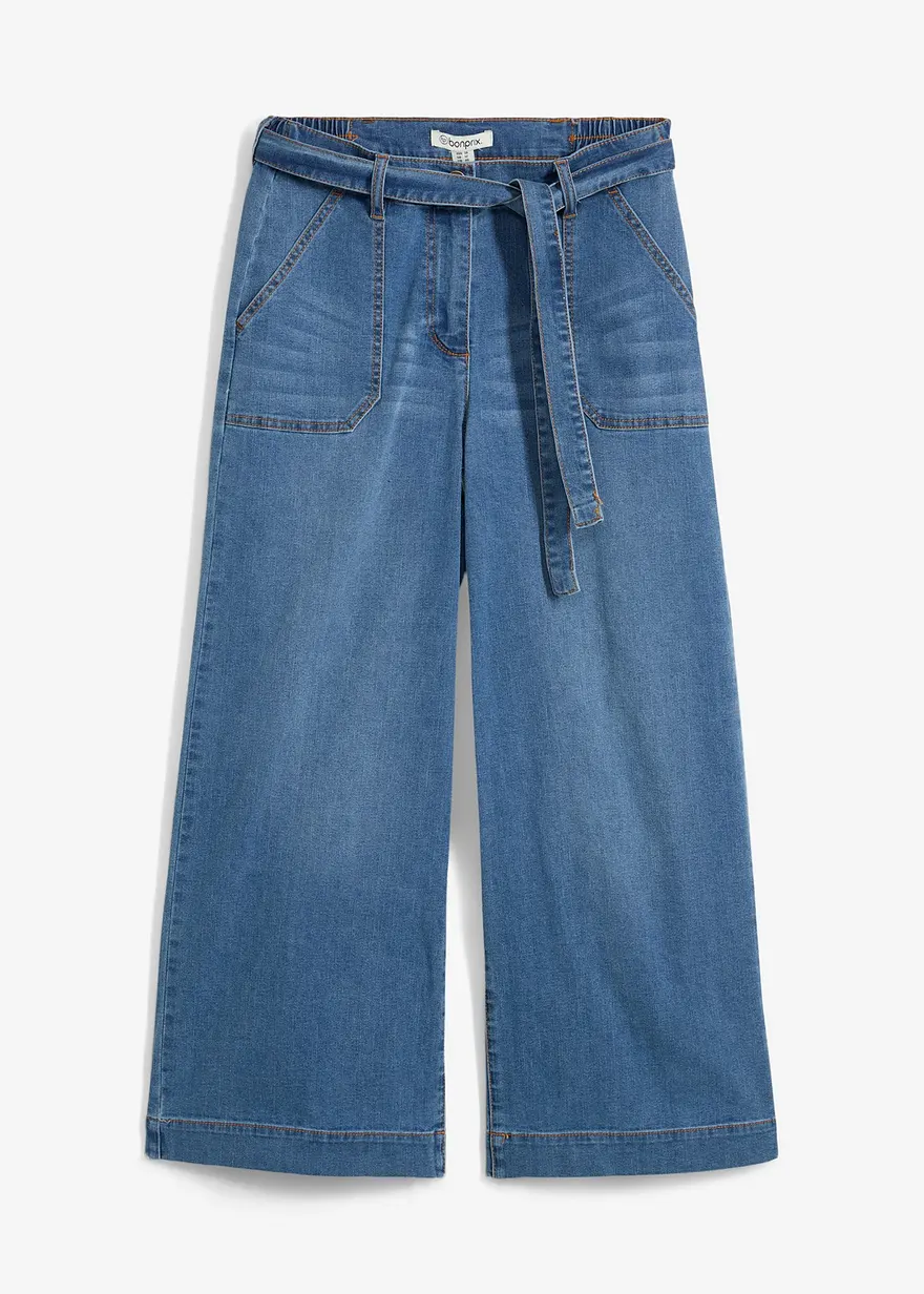 Wide-Leg-Jeans High Waist, Bequembund cropped