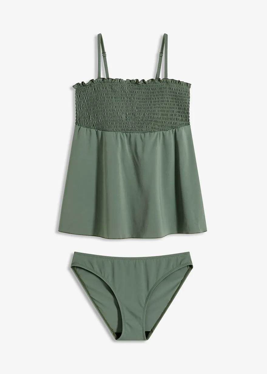 Gesmokter Bandeau-Tankini (2-tlg.Set)