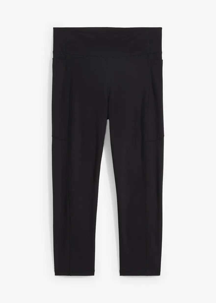 Ultrasofte Sport-Leggings mit seitlichen Taschen, Capri-Länge