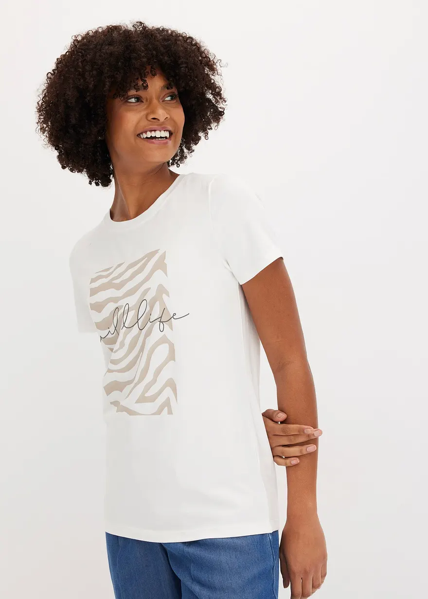 Shirt mit platziertem Zebra Druck