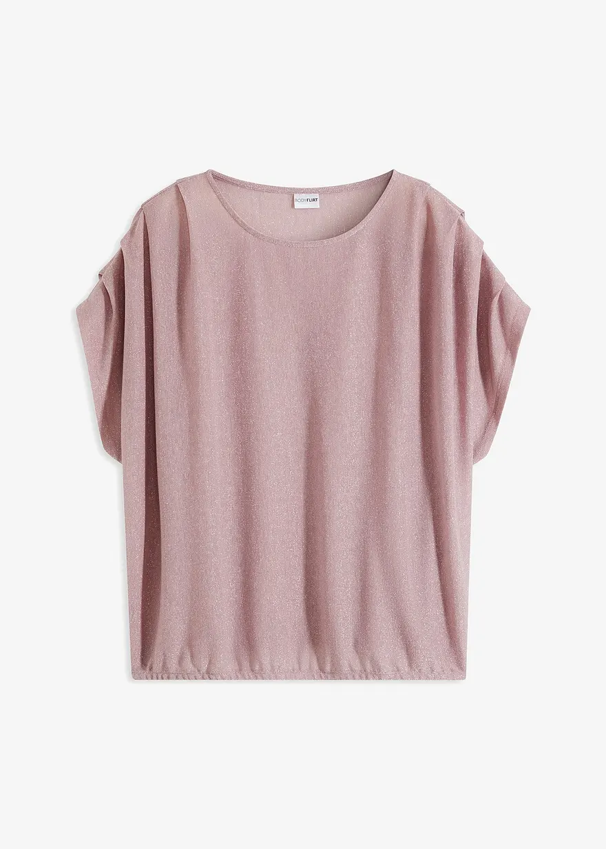Lurex-Shirt mit Drapierung