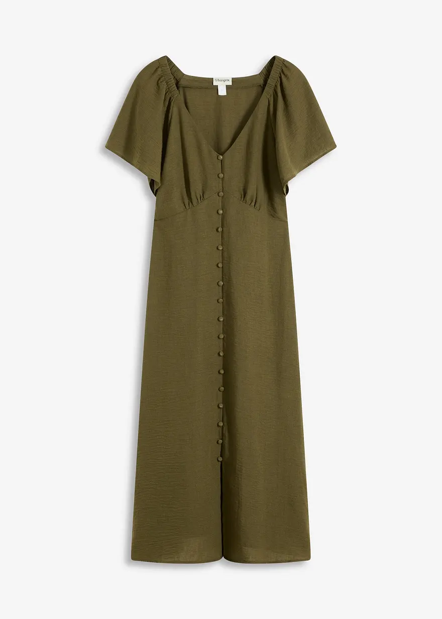Midikleid in Leinen-Optik