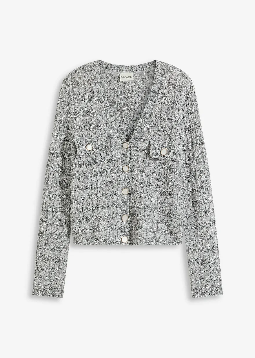 Bouclé Strickjacke
