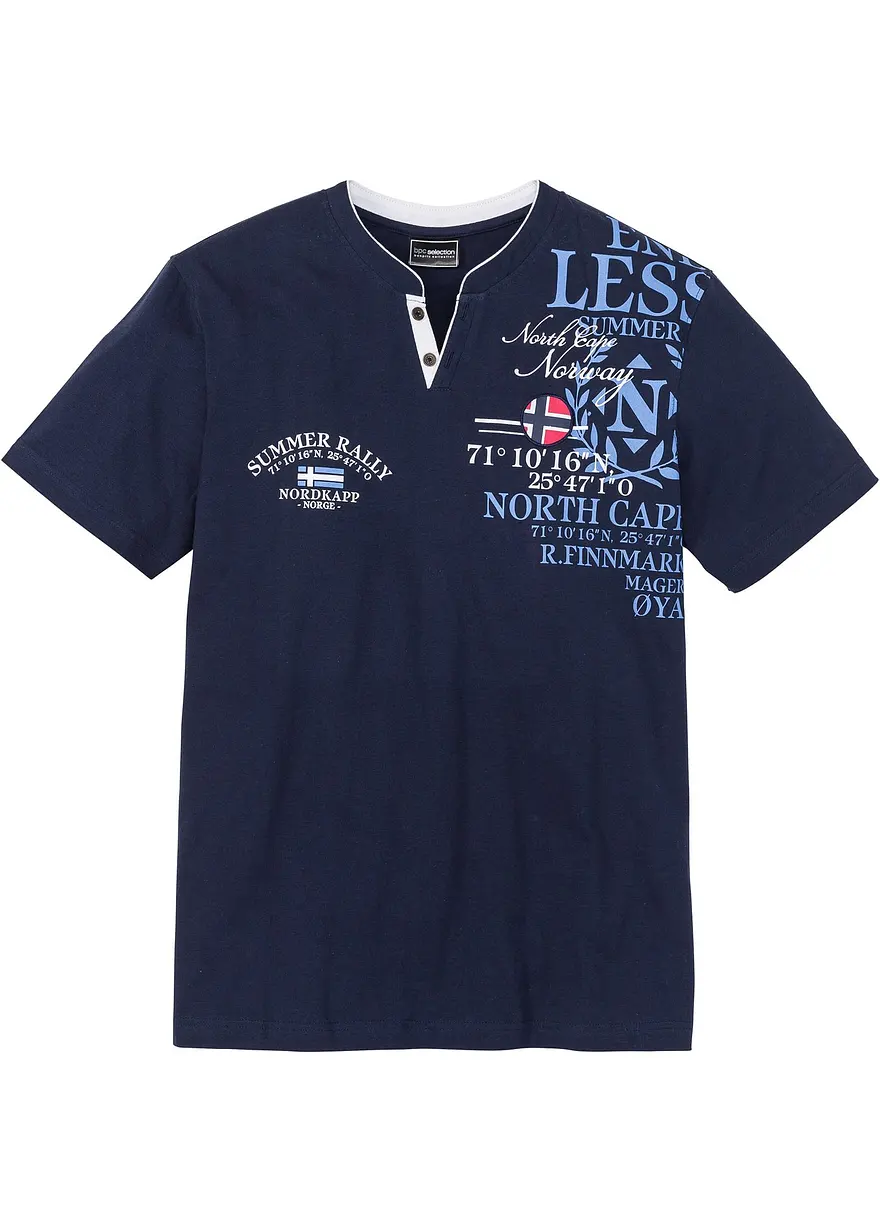 Henleyshirt, Kurzarm aus reiner Bio-Baumwolle