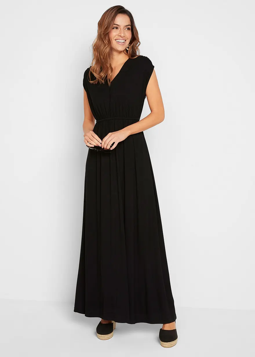Jersey-Maxikleid aus nachhaltigem Viskose-Mix