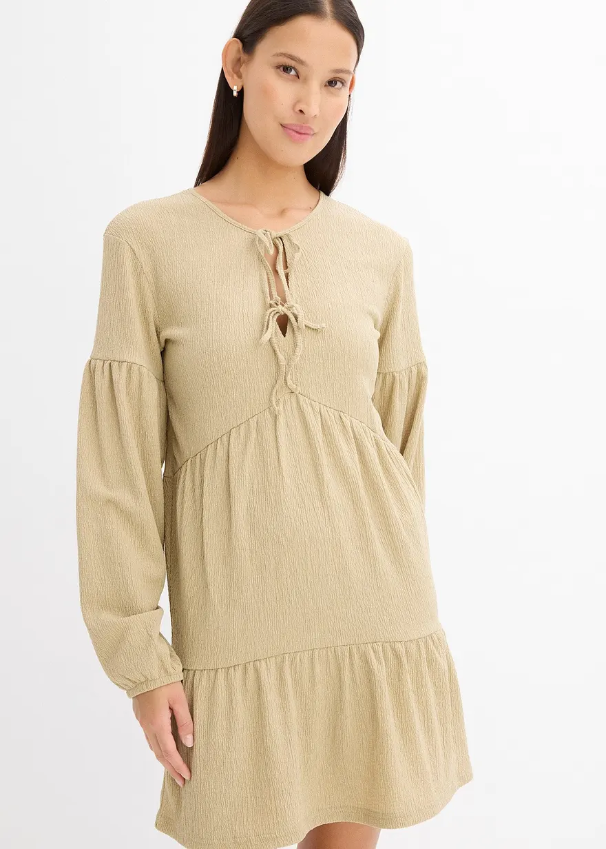 Shirtkleid aus strukturiertem Crêpe