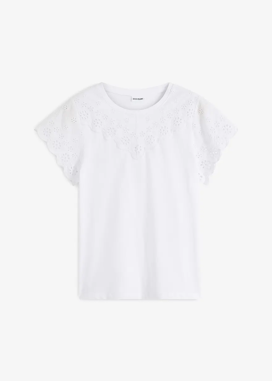 Shirt mit Lochstickerei