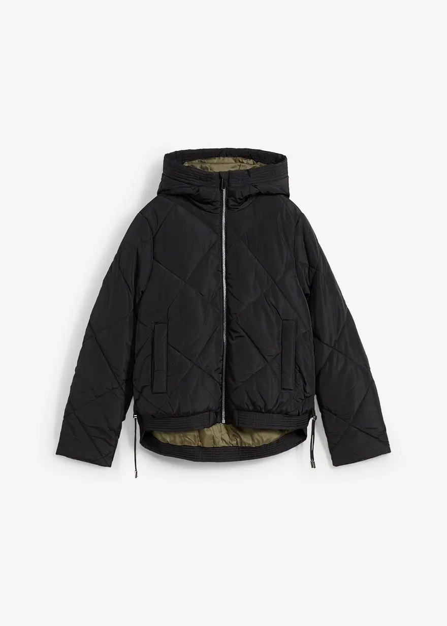 Kurze Steppjacke mit Futter in Kontrastfarbe