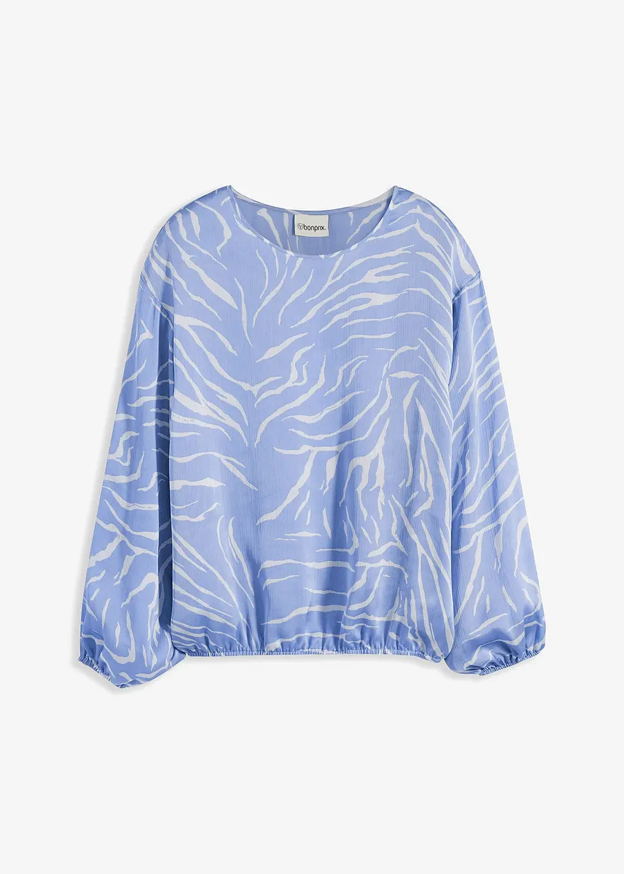 Tunikabluse aus Satin mit Druck