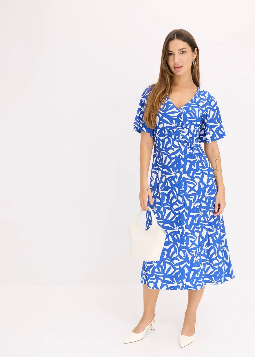 Jerseykleid mit Raffung