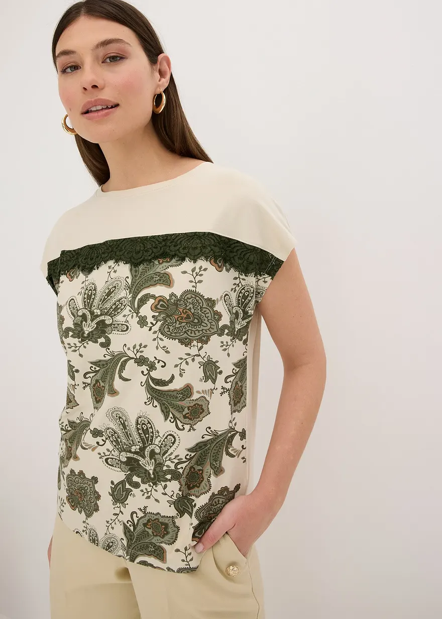 Oversize Shirt mit Spitzenband