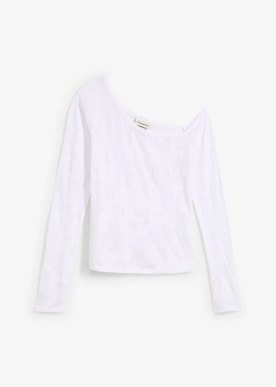 Off-Shoulder-Shirt in Ausbrenner Optik